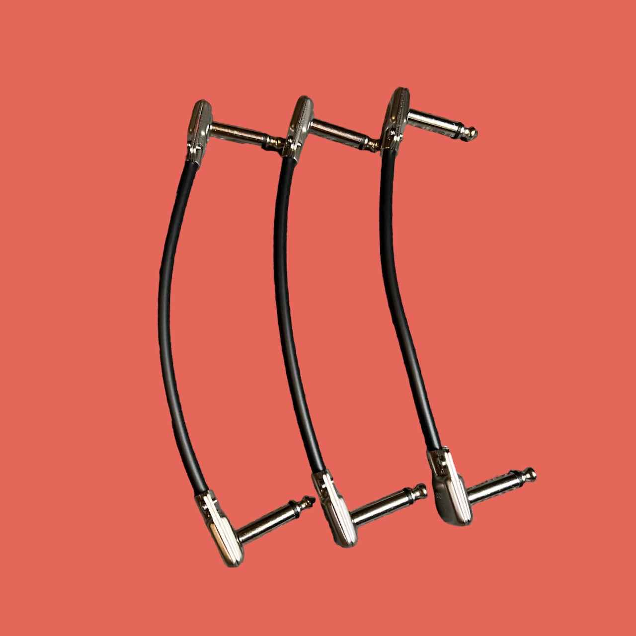 3-Pack of 6" Low-Profile Pedalboard Patch Cables – Handmade with Mogami & SquarePlug