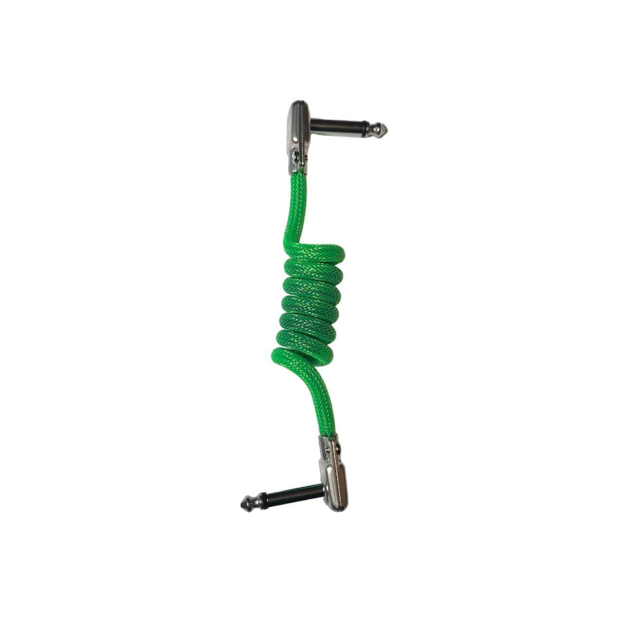 6" Sleeved and Coiled Pedalboard Patch Cable - Handmade with Mogami & SquarePlug